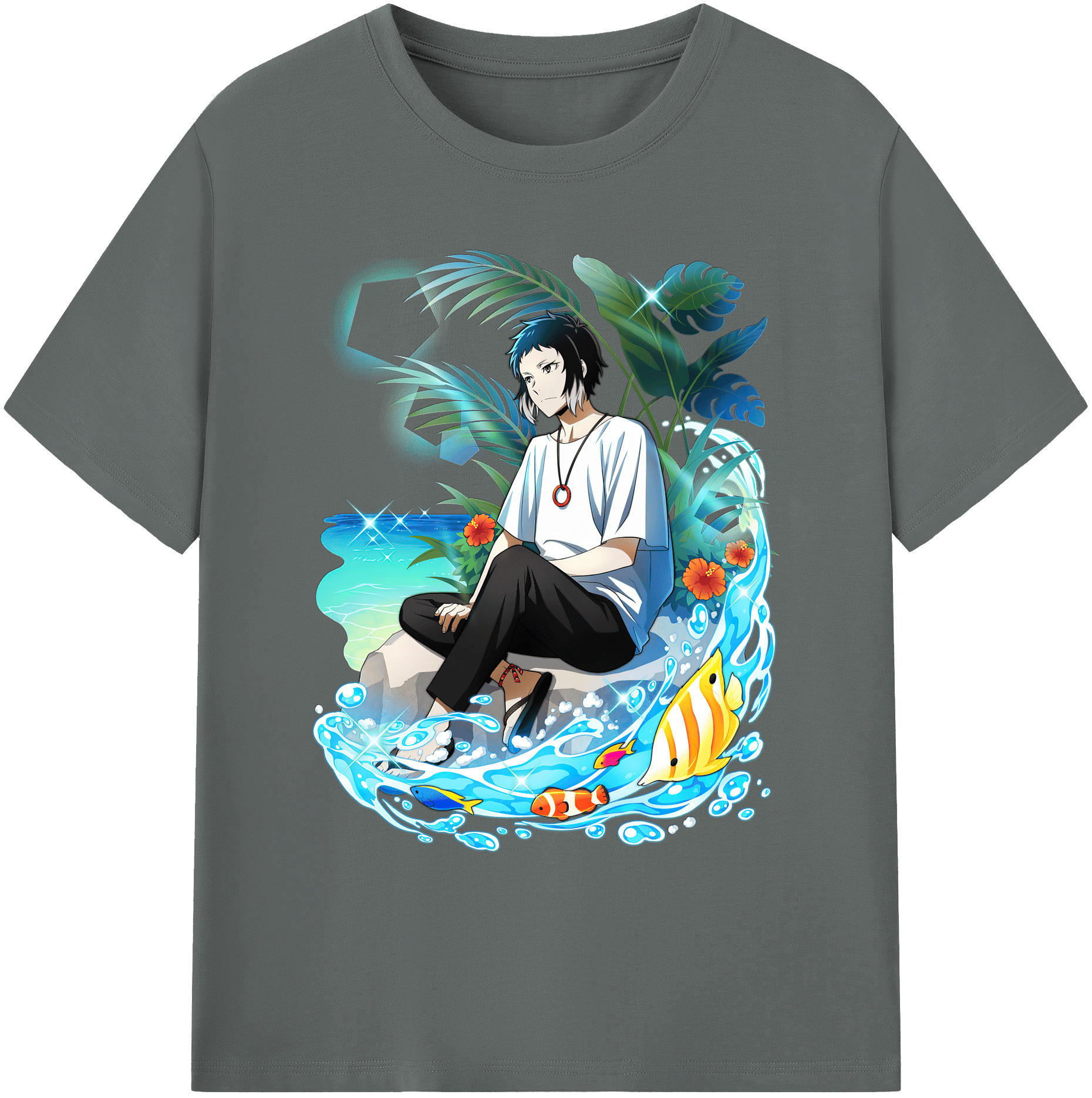 （画像用） 文豪ストレイドッグス Bungo Stray Dogs 綿100％ メンズ半袖Tシャツ｜肌触りやわらか＆通気性